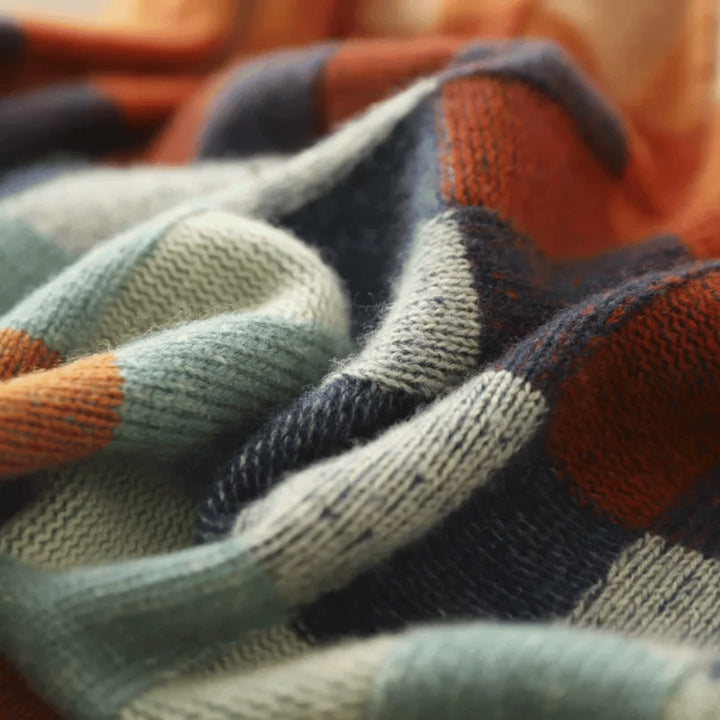 Checkerboard Knit Turtleneck | Valenira