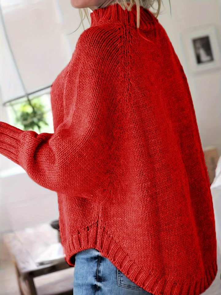 Chunky Cable Mock Neck Sweater | Valenira