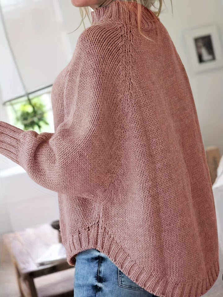 Chunky Cable Mock Neck Sweater | Valenira