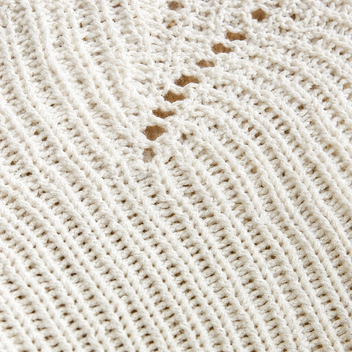 Wave Openwork Batwing Sweater