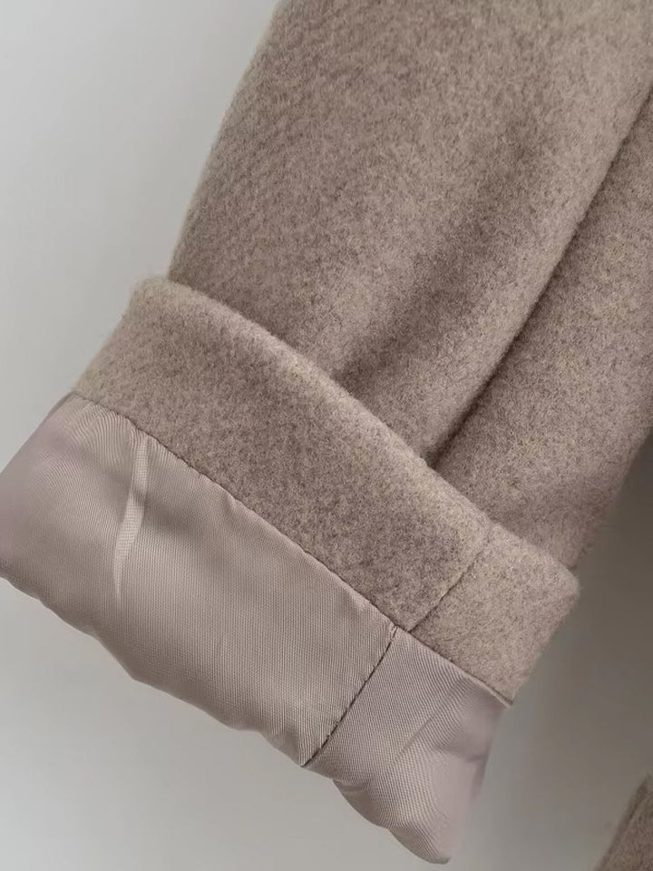 Collarless Double-Breasted Wool | Valenira