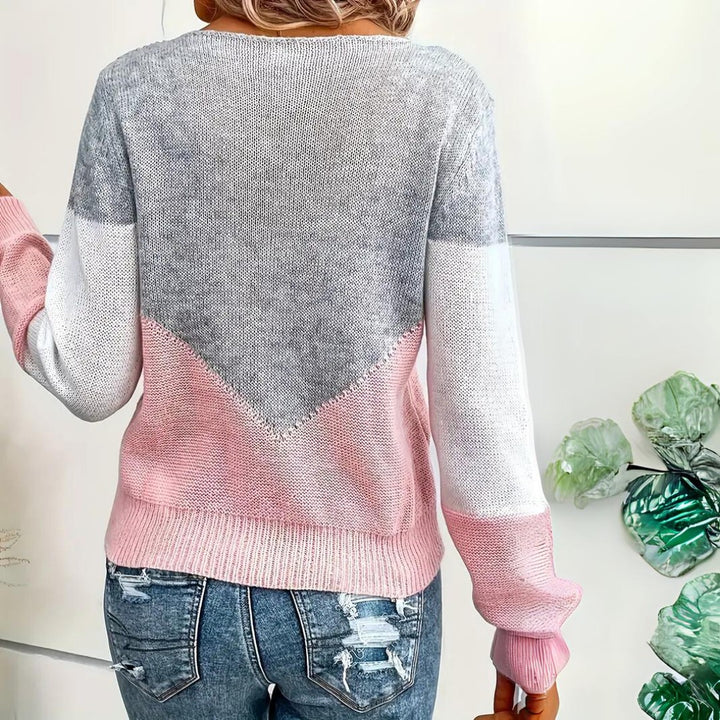 Color Block Knit Sweater | Valenira