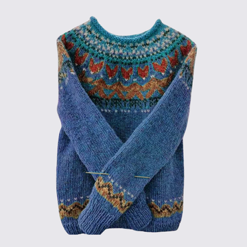 Contrast Yoke Fair Isle Sweater