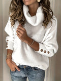 Cowl Neck Knit Sweater in Blue | Valenira