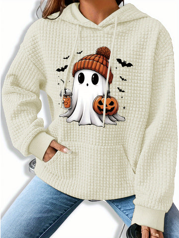 Ghost and Pumpkin Waffle Hoodie