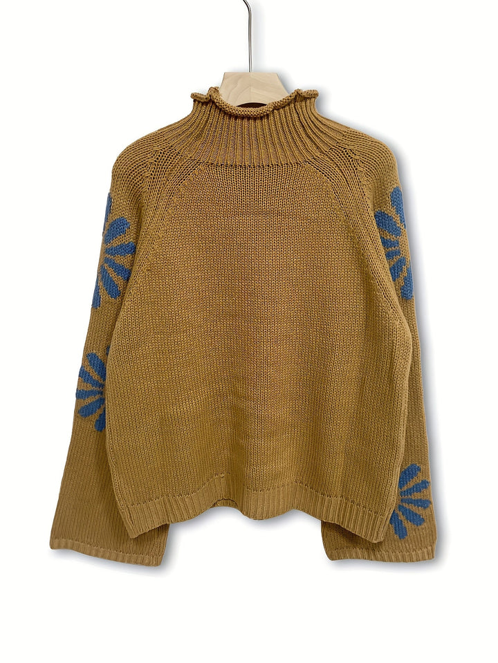 Daisy Motif Knit Sweater | Valenira
