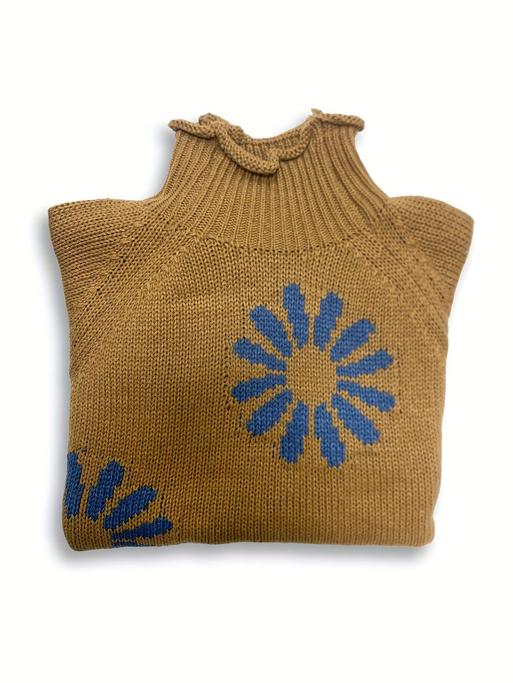 Daisy Motif Knit Sweater | Valenira