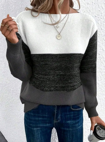 Color Block Relaxed Fit Sweater