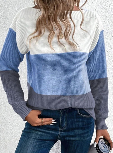 Color Block Relaxed Fit Sweater