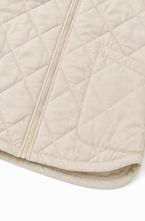 Knit Panel Quilted Patchwork Puffer