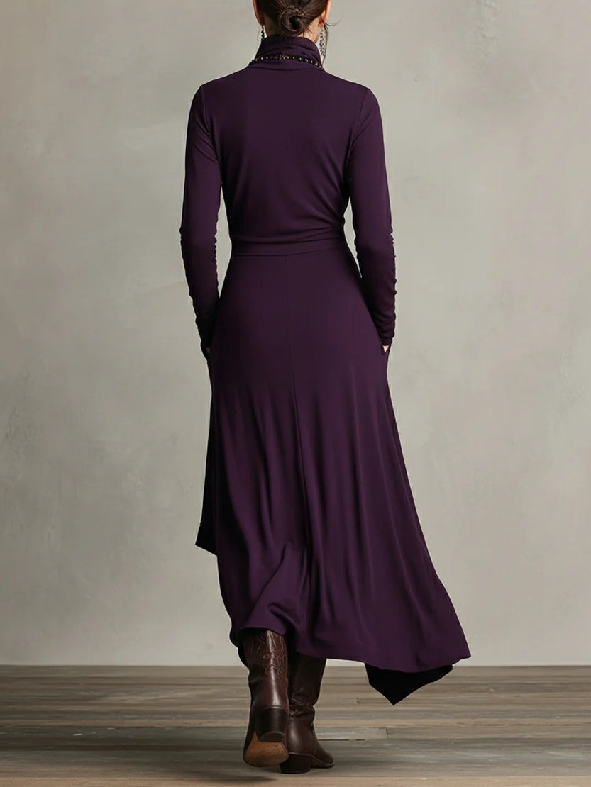 Draped Neck Maxi Dress | Valenira