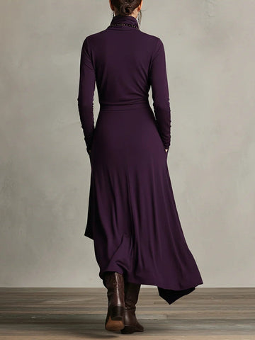 Draped Neck Maxi Dress