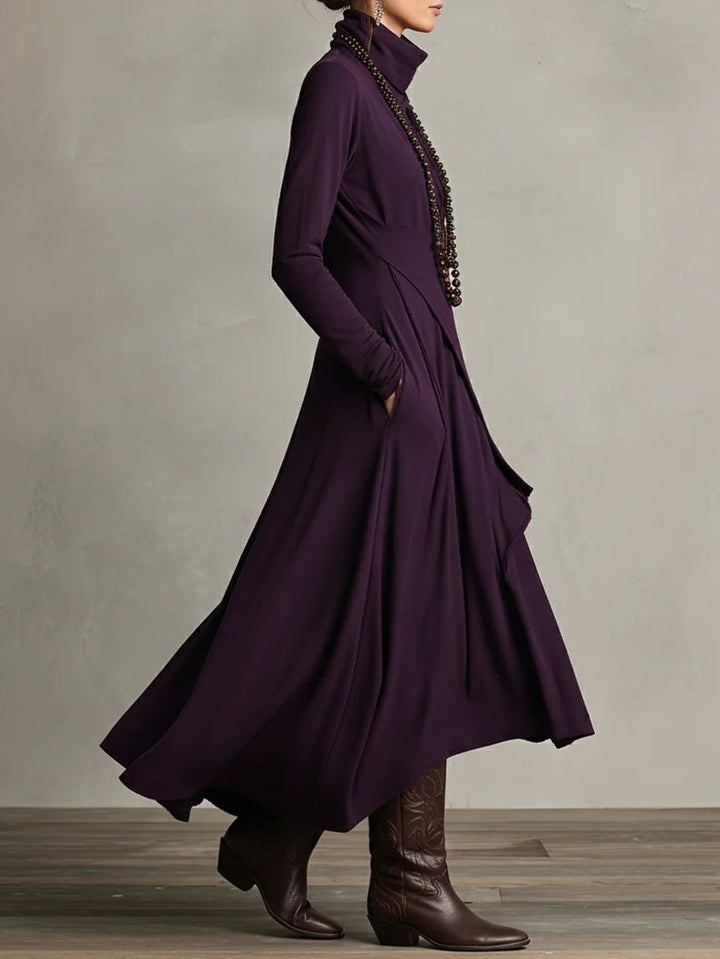 Draped Neck Maxi Dress | Valenira
