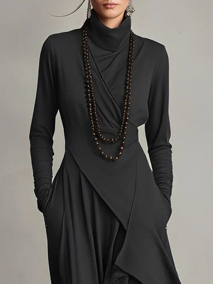 Draped Neck Maxi Dress | Valenira