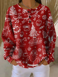 Holiday Doodle Waffle Knit Sweater