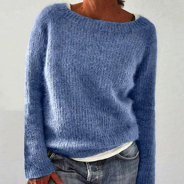 Relaxed Fit Boat Neck Sweater