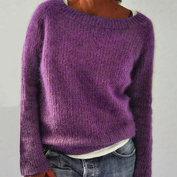Relaxed Fit Boat Neck Sweater