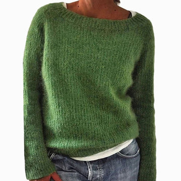 Relaxed Fit Boat Neck Sweater