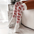 Fair Isle Knit Knee High Socks