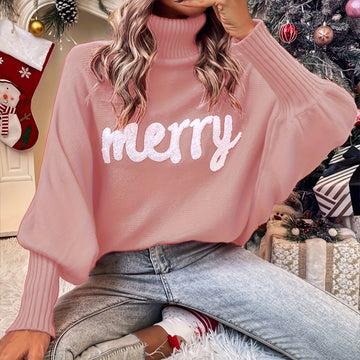Merry Turtleneck Batwing Sweater