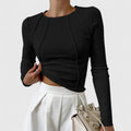 Exposed Seam Ribbed Top in Pink | Valenira