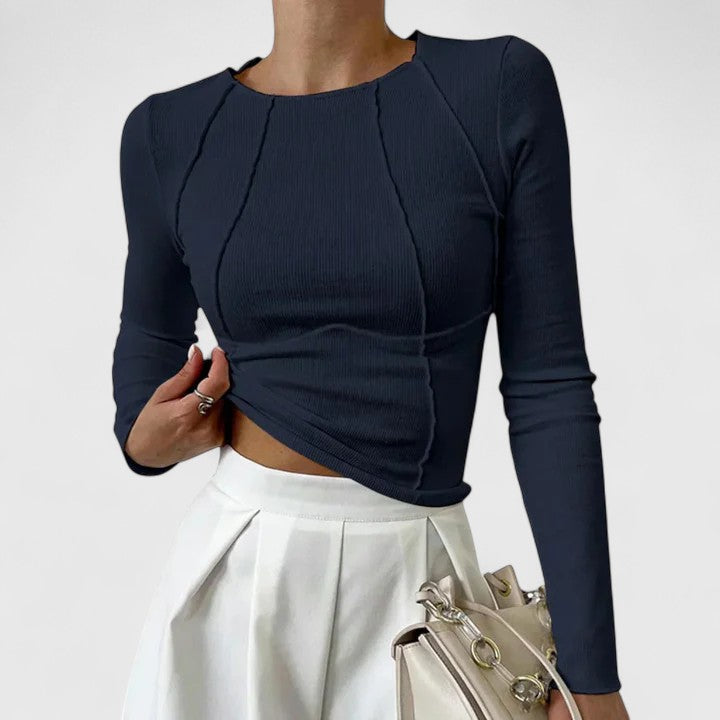 Exposed Seam Ribbed Top | Valenira