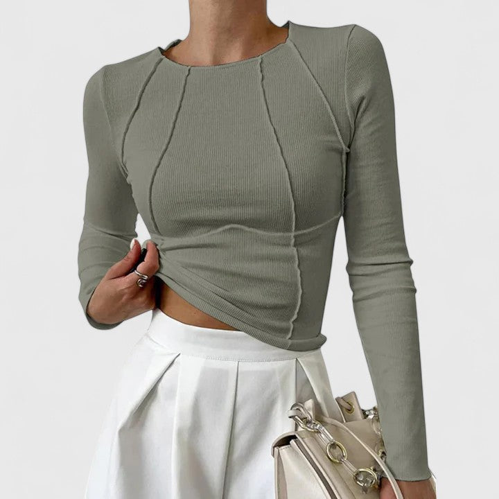 Exposed Seam Ribbed Top | Valenira