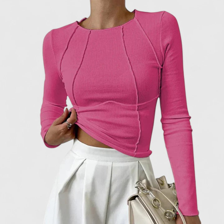 Exposed Seam Ribbed Top | Valenira