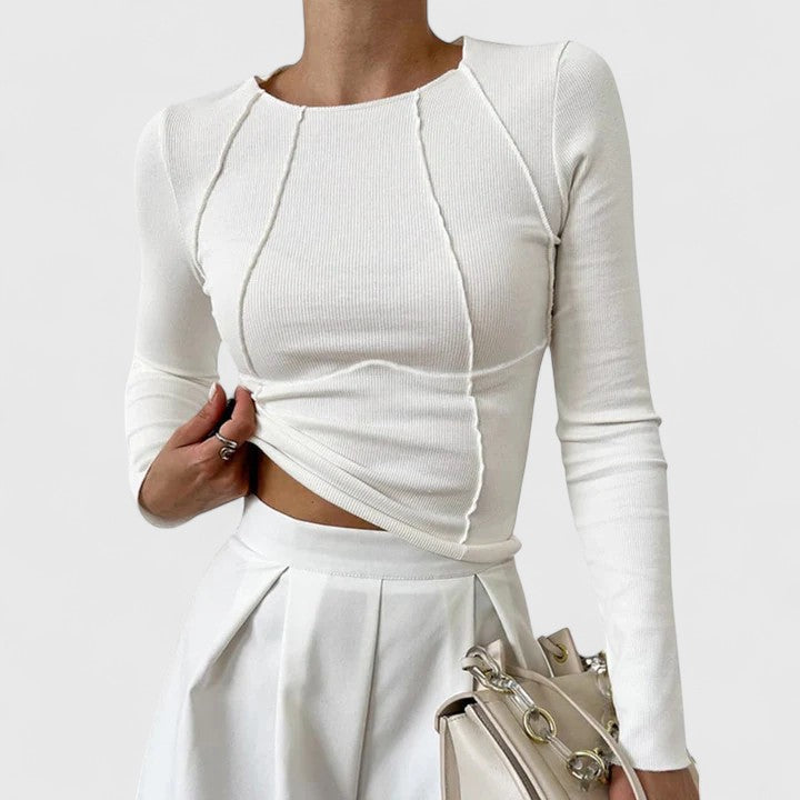 Exposed Seam Ribbed Top | Valenira