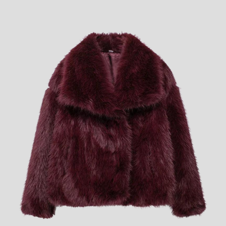 Wide-Collar Faux Fur Jacket | Valenira
