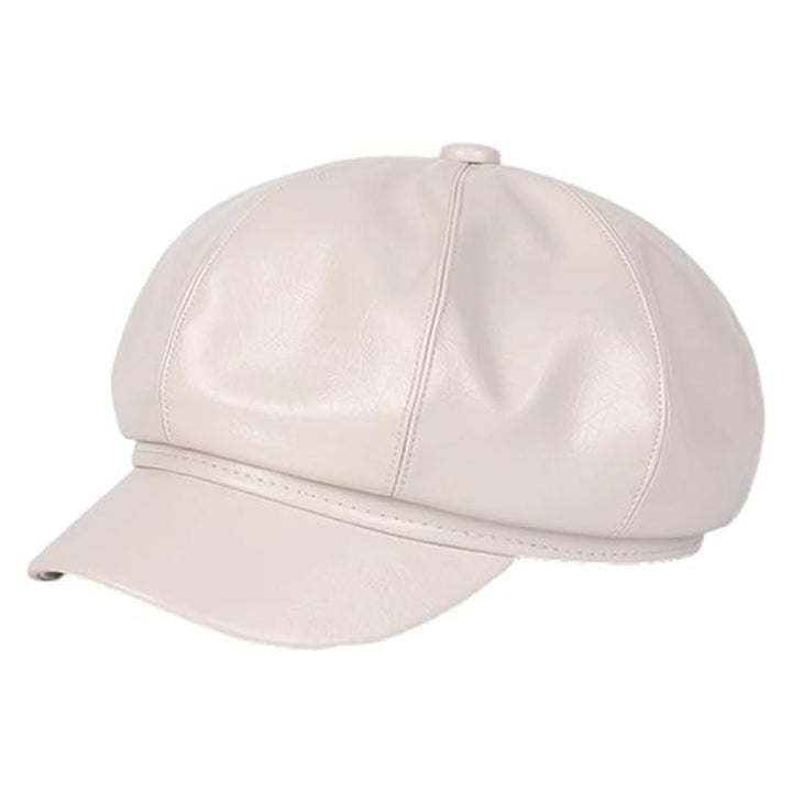Faux Leather Newsboy Cap | Valenira