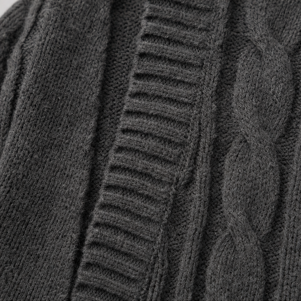 Hooded Longline Cable Knit Cardigan