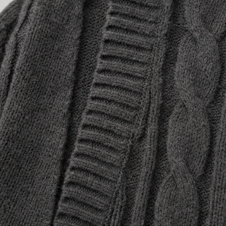 Hooded Longline Cable Knit Cardigan