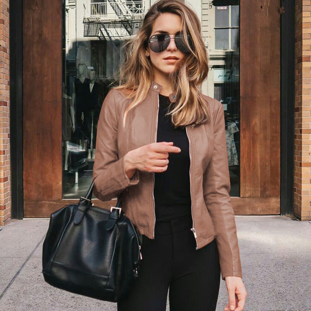 Fitted Zip-Front Biker Jacket | Valenira