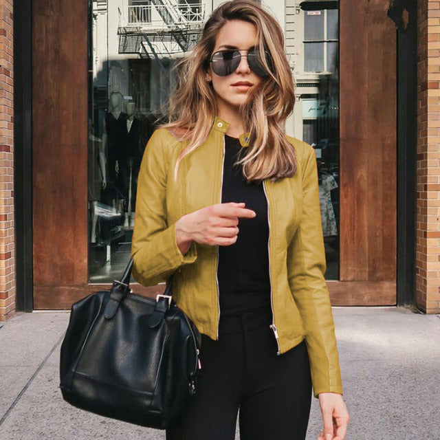 Fitted Zip-Front Biker Jacket | Valenira