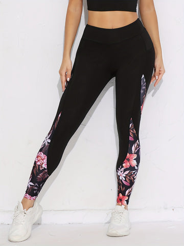 Floral Panel Leggings