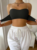 Front Hook Bandeau Bra in Black | Valenira
