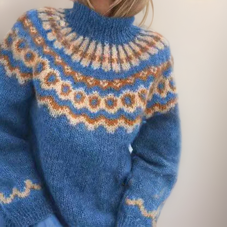 Funnel Neck Yoke Sweater | Valenira