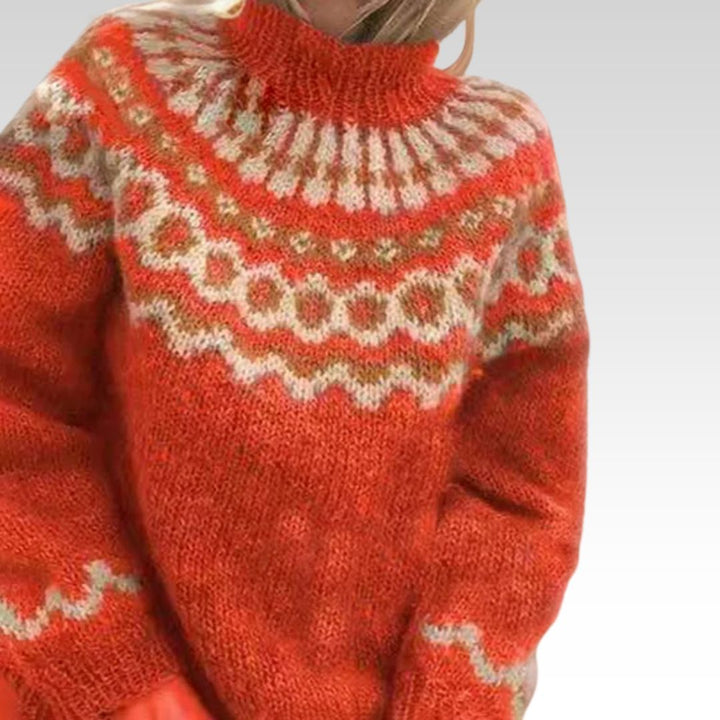 Funnel Neck Yoke Sweater | Valenira