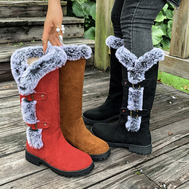 Fur Cuff Knee Boots | Valenira