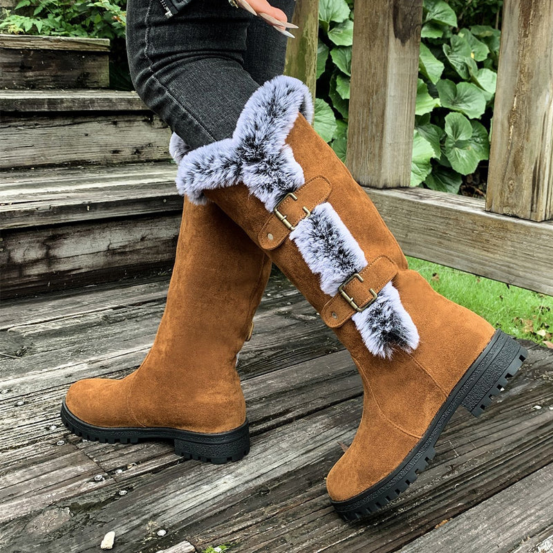 Fur Cuff Knee Boots | Valenira