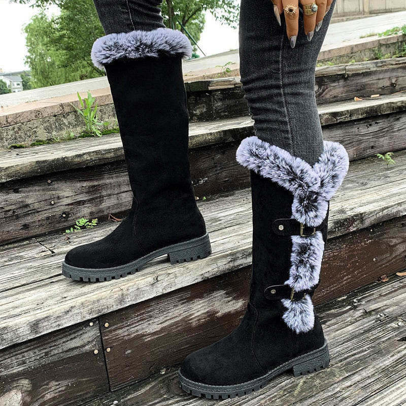 Fur Cuff Knee Boots | Valenira