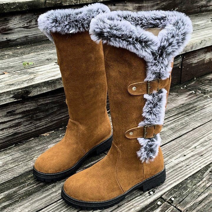 Fur Cuff Knee Boots | Valenira