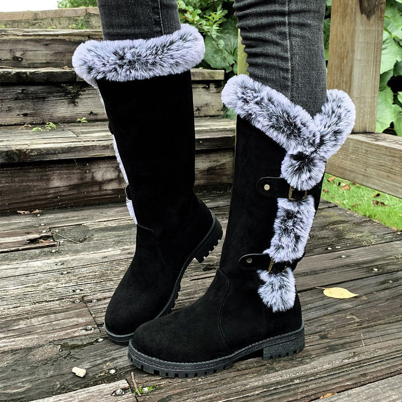 Fur Cuff Knee Boots | Valenira