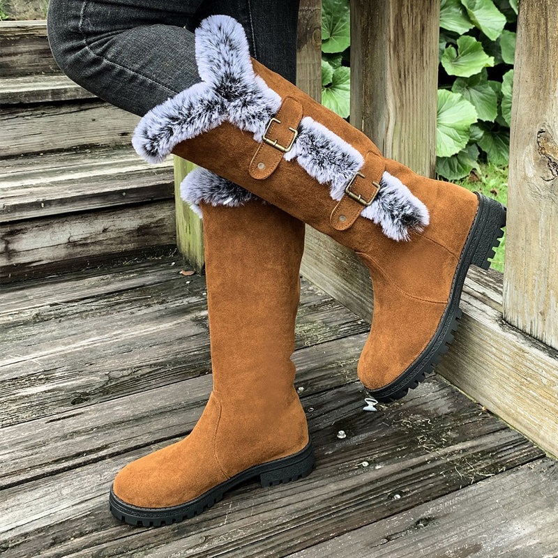 Fur Cuff Knee Boots | Valenira