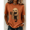 Ghost And Cat Tee in Green | Valenira
