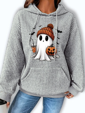 Ghost and Pumpkin Waffle Hoodie