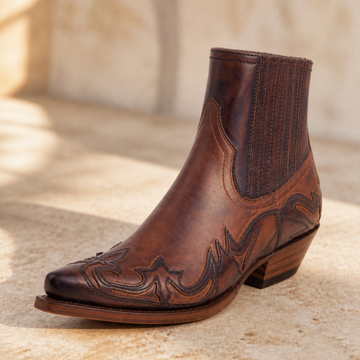Embroidered Western Ankle Boots
