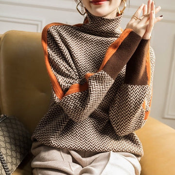 Herringbone Turtleneck Sweater