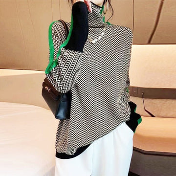 Herringbone Turtleneck Sweater